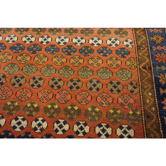 1880s Red Geometric Tribal Antique n.w. Persian Rug 3'10" X 5'10" Handknotted Wool Carpet For Sale - Image 4 of 6
