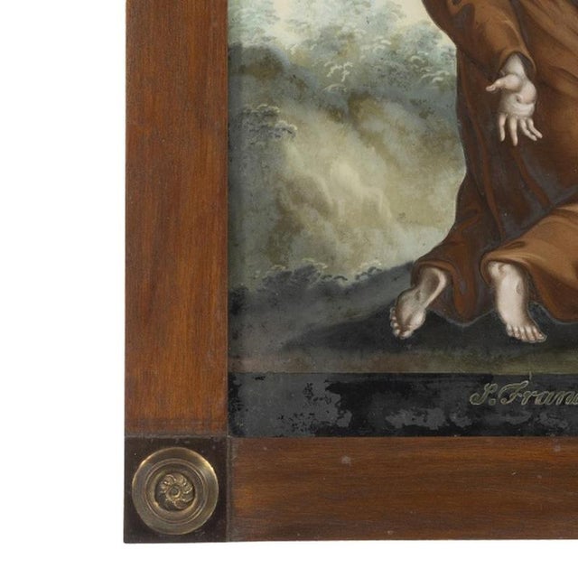 Saint Francis of Assisi, 18th Century, Painting on Glass For Sale - Image 3 of 6
