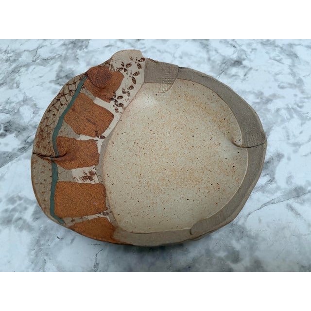Japanese Vintage Artisan Studio Raku Pottery Bowl For Sale - Image 3 of 6