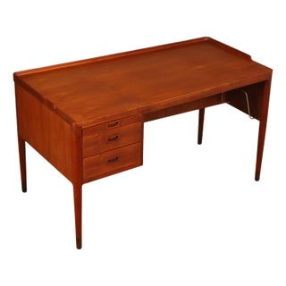 Danish Modern Teak Executive Writing Desk For Sale