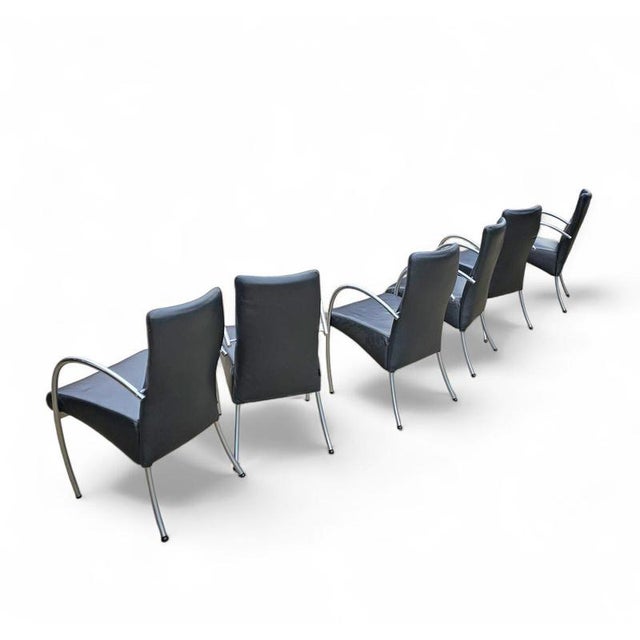 Leather Dining Chairs by Hennie de Jong, 1990s, Set of 6 For Sale - Image 4 of 17