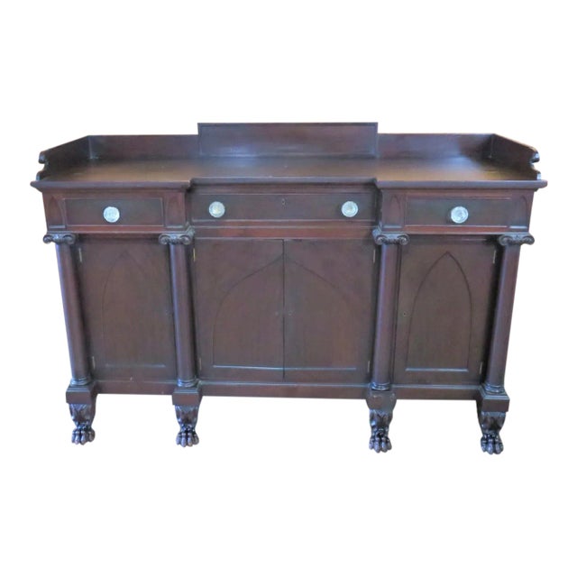Early 20th Century Potthast Gothic Empie Mahogany Sideboard For Sale