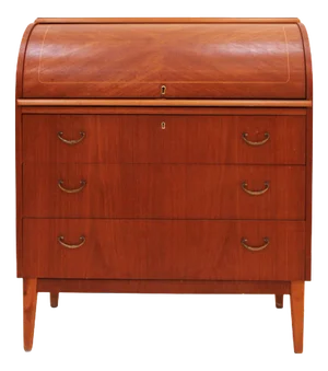Mid-Century Solid Teak Wood Bureau, Germany, 1950