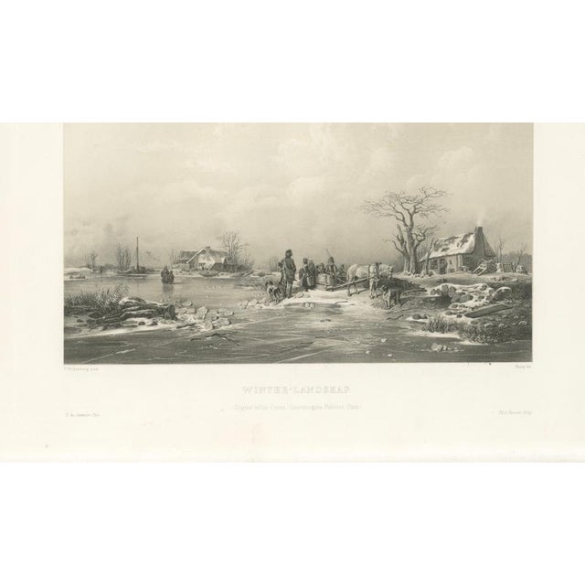 After Pehr Wickenberg, Winter-Landskap, Swedish Winter Scene, 1850, Lithograph For Sale - Image 4 of 9