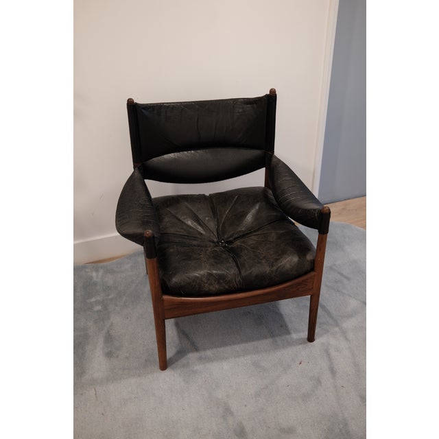 sculptural pair of Danish Modern “Modus” lounge chairs attributed to Kristian Vedel for Søren Willadsen Møbelfabrik,...