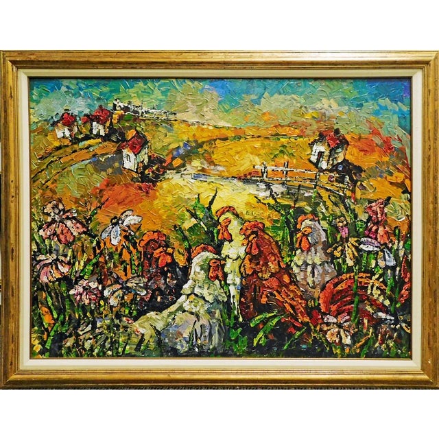 "Untitled" framed Original Acrylic Painting on Canvas by Maya Eventov Hand Signed by the Artist museum mounted, matted and...