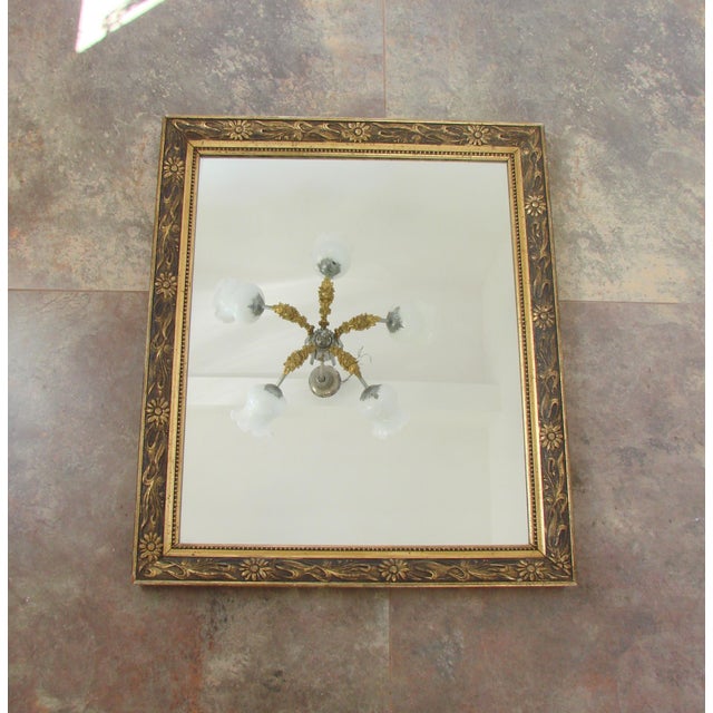 1960s Vintage Wall Mirror with Gilded Ornate Frame, 1960s For Sale - Image 5 of 7