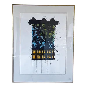 Mid 20th Century "Pang" Abstract Print by Stephen Buckley, Framed