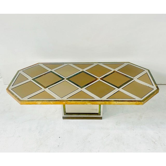 Mid-Century Modern Romeo Rega for Metalarte Brass Chrome Mirror Coffee Table, Italy 1970 For Sale - Image 3 of 6