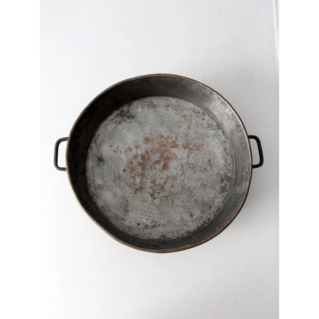 Farmhouse Antique Hammered Copper Pan For Sale - Image 3 of 13