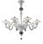 Linear Transparent and White with Silver-Leaf Murano Glass Chandelier by Simoeng For Sale