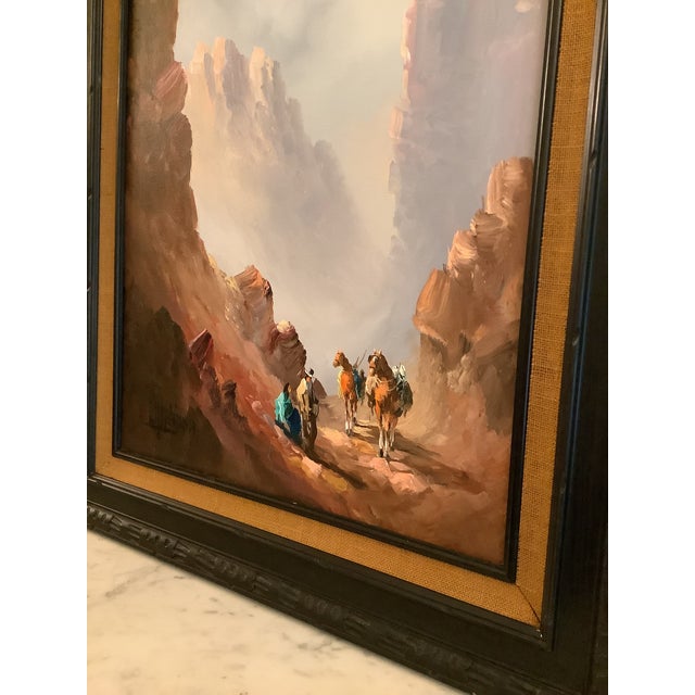 Merida Stunning Manuel Munoz Merida Original Western Oil Painting, C1960s For Sale - Image 4 of 7