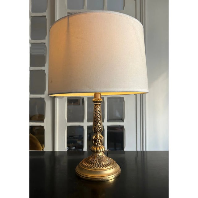 Mid-Century Modern Neo-Classical Brass Table Lamp, 1950s For Sale - Image 3 of 9