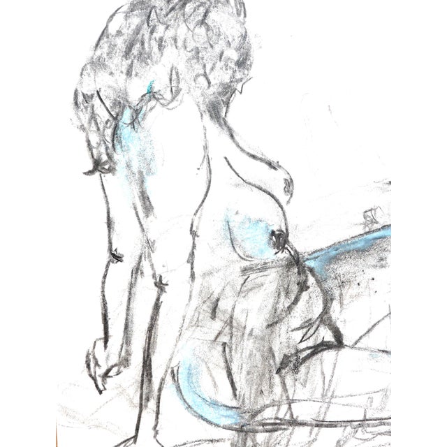 Figurative "Two Models" Contemporary Figurative Pastel Drawing on Paper by Martha Holden For Sale - Image 3 of 4