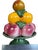 Vintage Ceramic Majolica Fruit Topiary on Pedestal With Peaches, Apples, and Citrus – Made in Portugal For Sale In Jacksonville, FL - Image 6 of 9