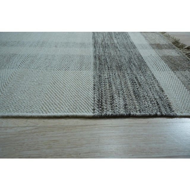 10x14 Giselle Serene Multicolor Geometric Modern Flatweave Wool Carpet Rug For Sale - Image 4 of 9