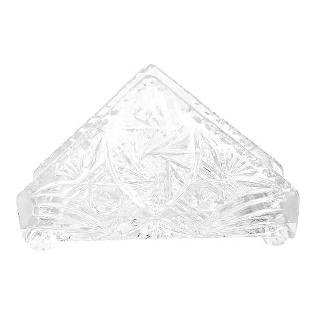 Early 20th Century Cut Crystal Napkin Holder Chairish