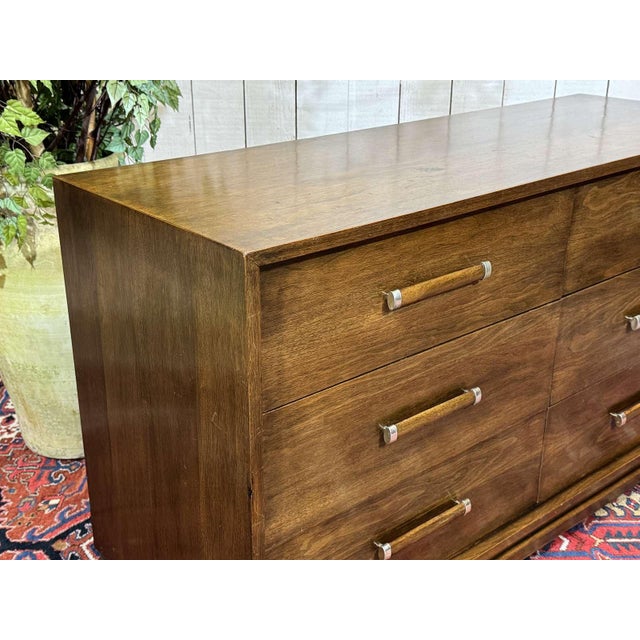 Art Deco Style Chest of Drawers in Walnut and Oak, 1950s For Sale - Image 13 of 18