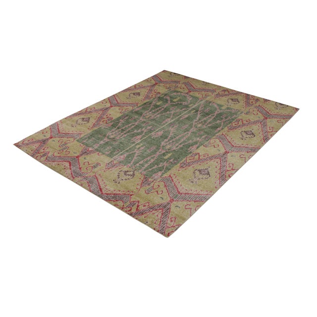 Tribal Rug & Kilim’s Mira Rug in Green, 6x9 For Sale - Image 3 of 6