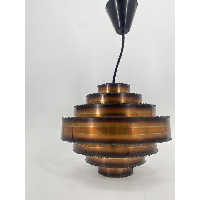 Copper Brutalist Flamed Copper Pendant Lamp by Svend Aage Sörensen for Holm-Sorensen & Pedersen, Denmark, 1960s For Sale - Image 8 of 8