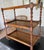 Wood Antique Barley Twist Rolling Three Tier Tray TrolleyCart For Sale - Image 7 of 11
