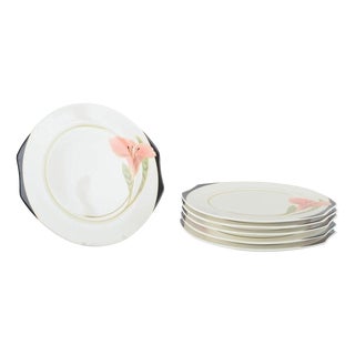Porcelain Iris Cake Plates with Floral Decoration from Villeroy & Boch, 1980s, Set of 6 For Sale