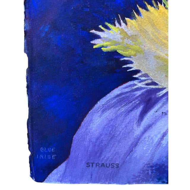 1980s Watercolor, Double-Sided, Floral Still LIfe, Signed by Florence Strauss For Sale - Image 18 of 18