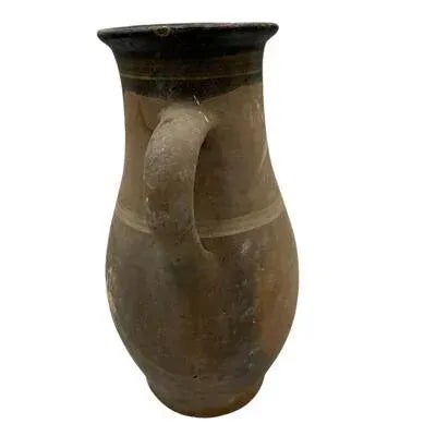 This antique one-handle terra cotta vessel from Hungary is a wonderful addition to any Farmhouse decor. The rustic pottery...