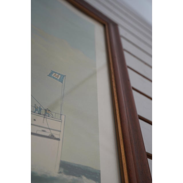 Currier & Ives Massachusetts Steamship Framed Colored Engravings For Sale - Image 4 of 14