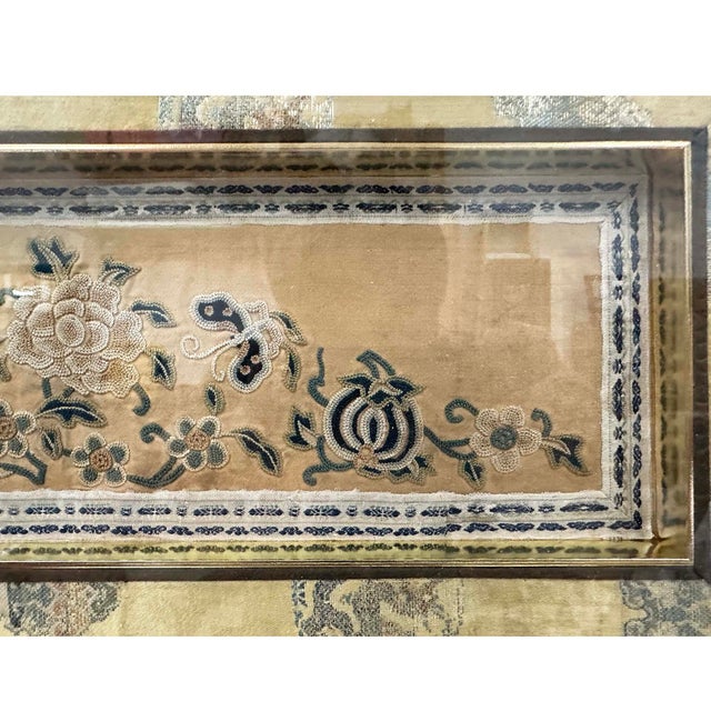 Late 19th Century Pair of Framed Antique Chinese Silk Embroidery Panels For Sale - Image 11 of 14