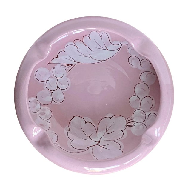Vintage Hand Painted Pink Italian Ashtray / Catchall For Sale - Image 9 of 9