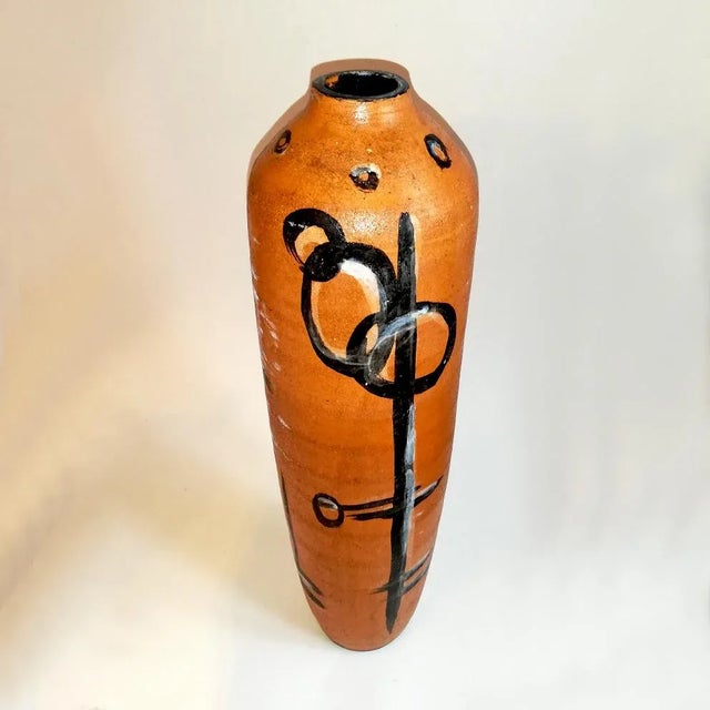 Large Mid-Century Terracotta Vase For Sale - Image 4 of 9