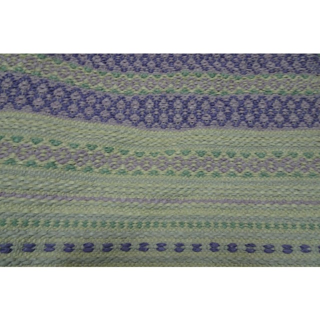 Textile Rag Rug Swedish Mid Century Vinyl For Sale - Image 7 of 7