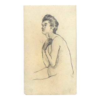 1907 Japanese Female Nude Drawing For Sale