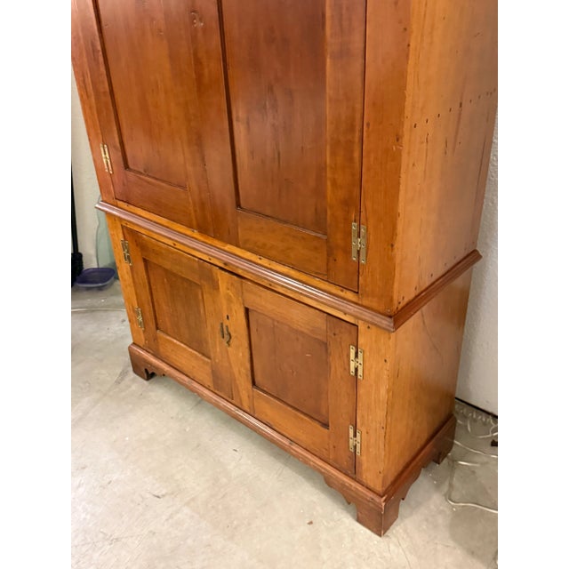 American Antique American Pine Wood Cabinet With Cherry Finish For Sale - Image 3 of 12