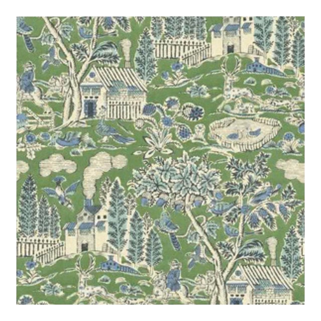 G P & J Baker Home Park Wallpaper in Color: Emerald For Sale