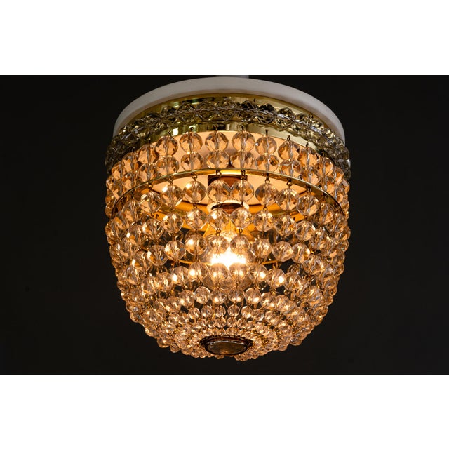 Art Deco Ceiling Lamp with Cut Glass, Vienna, 1920s For Sale - Image 10 of 17