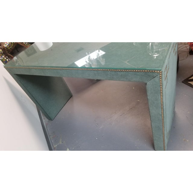 Green Wool Velvet Console Table Chairish