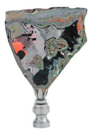 Polished Graffiti Lamp Finial on Brushed Nickel