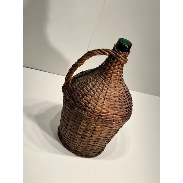 French Country Vintage Wicker Demi John Jug #118 For Sale - Image 3 of 6