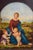 Antique oil on wood panel, likely Italian, depicting the Madonna and Child with the infant Saint John the Baptist, based...