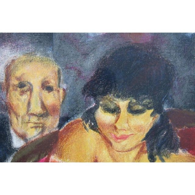 Figurative Remo Squillantini La Signora in Rosso Signed Lithograph 48/175 Framed 1980s For Sale - Image 3 of 12