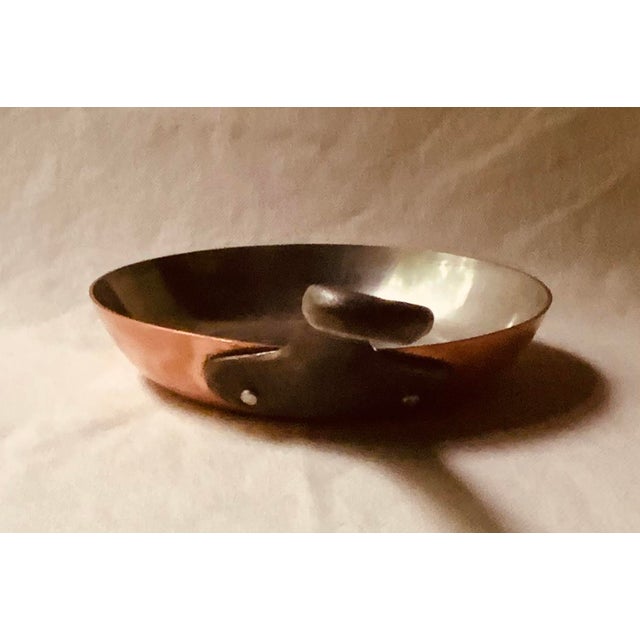 1970s Baumalu French Tinned Copper Sauté Frying Skillet Pan, Tin Lined, Cast Iron Handle, Made in France, 8" For Sale - Image 9 of 10