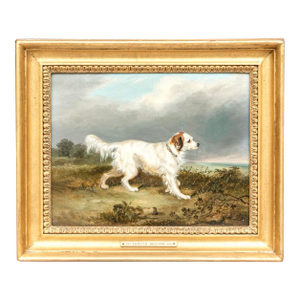 Edmund Bristow (English, 1787-1876) Dog Oil Painting on Board Portrait of a Favorite Spaniel in Landscape 1820 - 1830