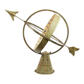 Bronze Armillary With Verdigris Patina Depicting Signs of the Zodiac For Sale