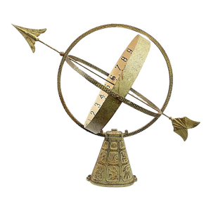 Bronze Armillary With Verdigris Patina Depicting Signs of the Zodiac