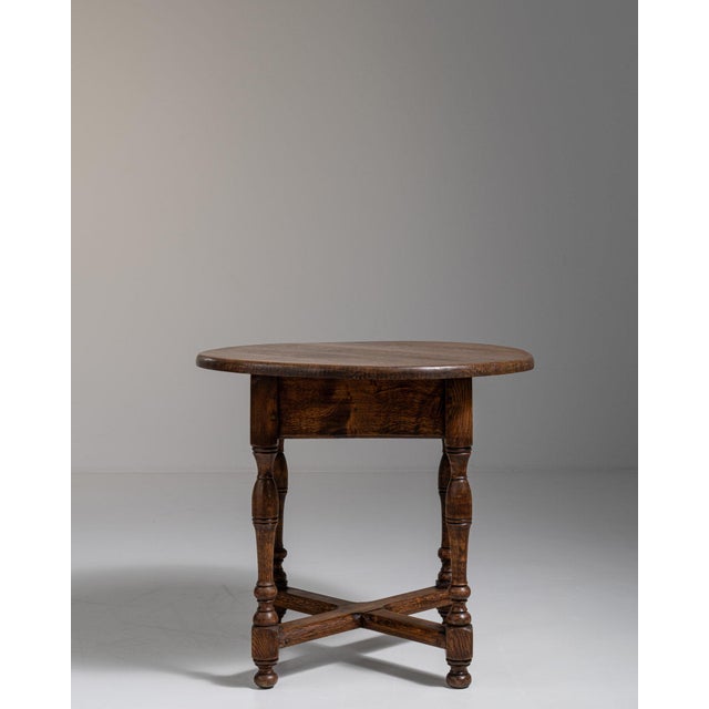 1970s French Chestnut Brown Neo-Renaissance Oak Table in Original Patina For Sale - Image 9 of 15
