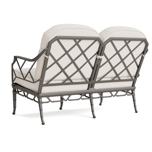 Not Yet Made - Made To Order Brown Jordan Calcutta Loveseat, Mica frame with Fusion Natural fabric For Sale - Image 5 of 11