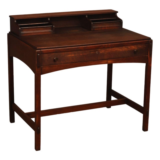 Limbert Antique Arts & Crafts Oak Writing Desk #492 1/4 For Sale