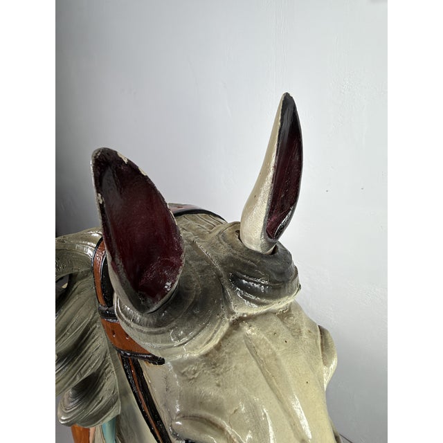 Large Hand-Carved Wooden Carousel Horse, 1920s For Sale - Image 3 of 10